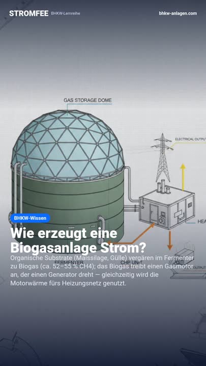 Wie erzeugt eine Biogasanlage Strom?
