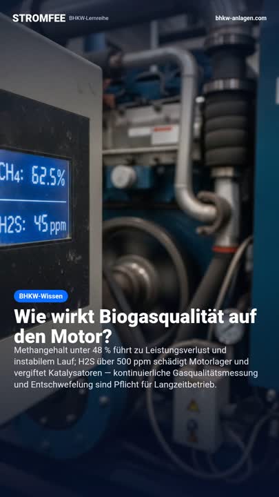 Wie wirkt Biogasqualität auf den Motor?