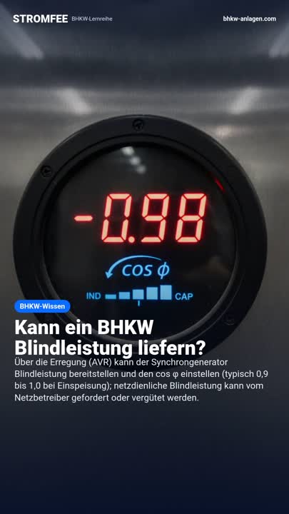 Kann ein BHKW Blindleistung liefern?