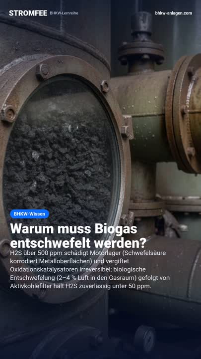 Warum muss Biogas entschwefelt werden?