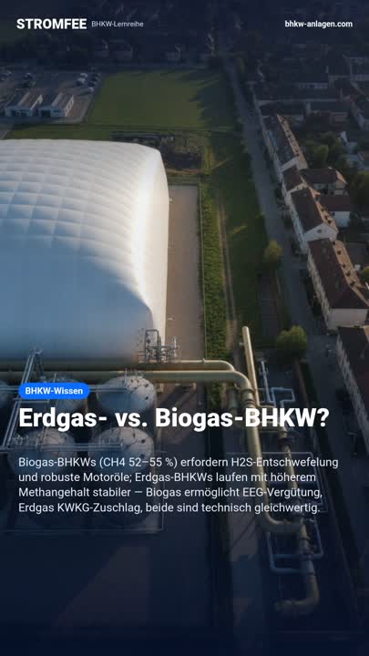 Erdgas- vs. Biogas-BHKW?
