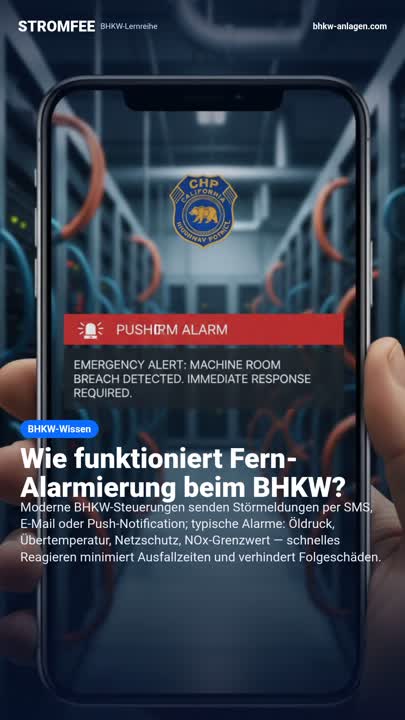 Wie funktioniert Fern-Alarmierung beim BHKW?