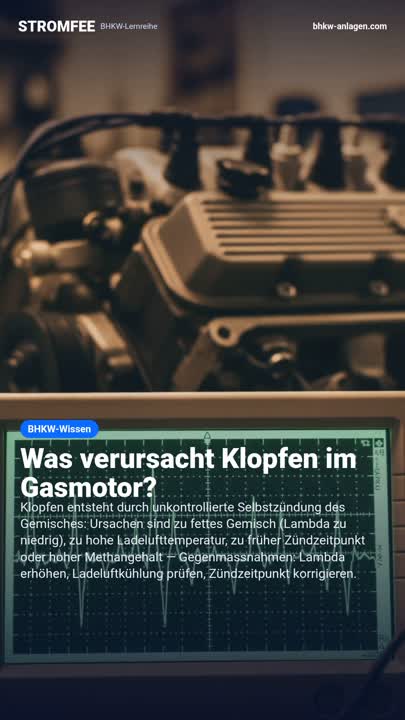 Was verursacht Klopfen im Gasmotor?