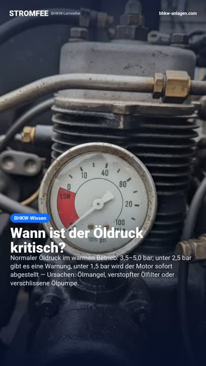 Wann ist der Öldruck kritisch?