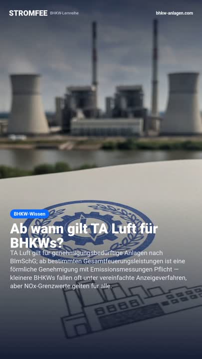Ab wann gilt TA Luft für BHKWs?