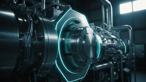 Bedienterminal des BHKW mit Motor und Generator